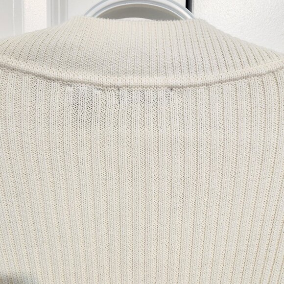 Women's MODA International Long Sleeve V-Neck Cream Colored Pullover XL - Picture 9 of 11